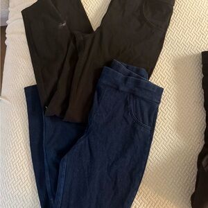 Women's Black and Blue Pants Set